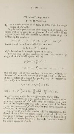 On magic squares.