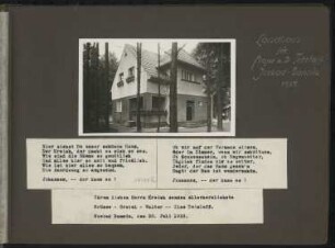 Landhaus für Major a. D. Walter Tetzlaff, Seebad Bansin: Ansicht, Gedicht