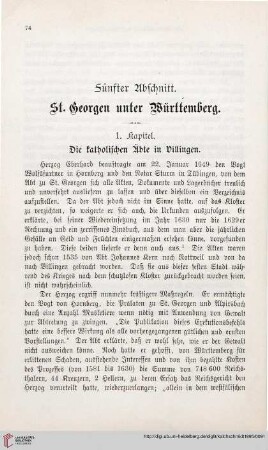 Fünfter Abschnitt: St. Georgen unter Württemberg