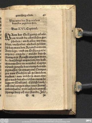 Was mittel der Artzeney dem krancken zu gebrauchen. Das XVI. Capittel.