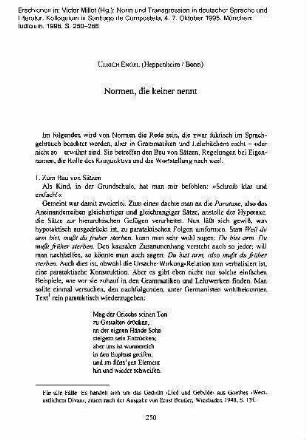 Normen, die keiner nennt