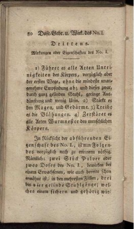 Drittens. Wirkungen oder Eigenschaften des No. I.
