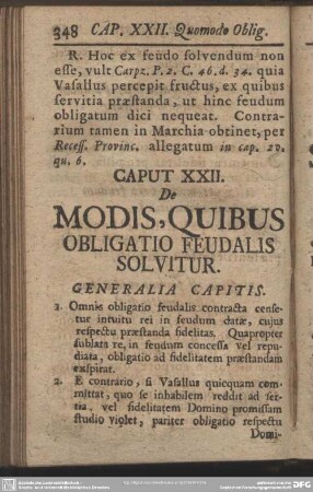Caput XXII. De Modis, Quibus Obligatio Feudalis Solvitur