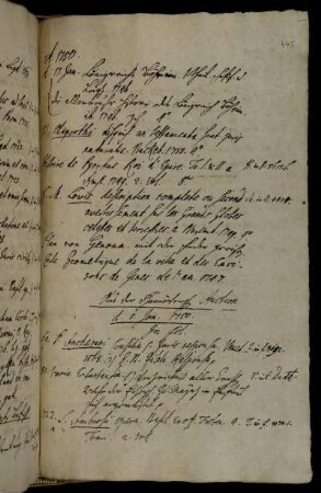 Aus der [...] Auction d. 5. Jan. 1750. [Nebst beigefügten Titeln, S. 451f.]