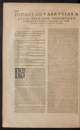 Didaci Covarruvias A Leyva Toletani, Variarum Ex Iure Pontificio, Regio, Et Caesareo Resolutionum, Liber Quartus.
