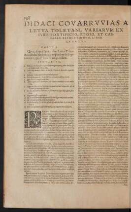 Didaci Covarruvias A Leyva Toletani, Variarum Ex Iure Pontificio, Regio, Et Caesareo Resolutionum, Liber Quartus.