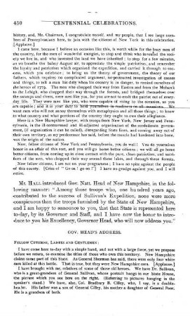 Address by Governor NAT. HEAD, New Hampshire.