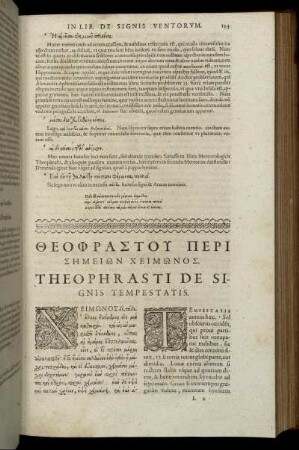 Theophrasti De Signis Tempestatis.