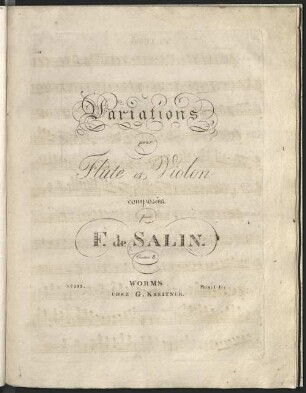 Variations pour flûte et violon : œuvre 8