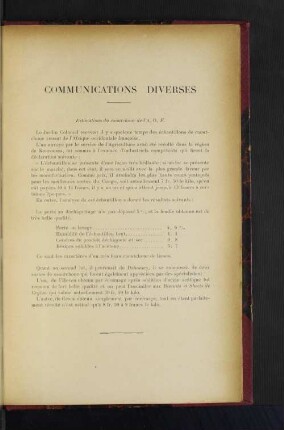 Communications Diverses.