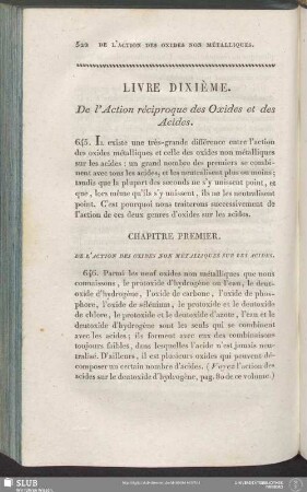 Livre Dixième. De l'Action réciproque des Oxides et des Acides