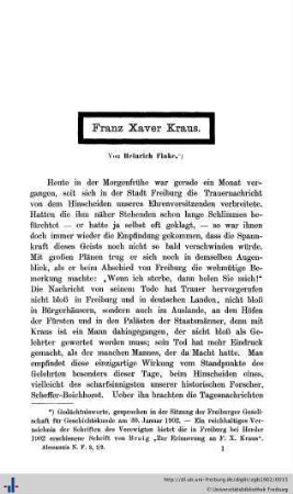 Franz Xaver Kraus.