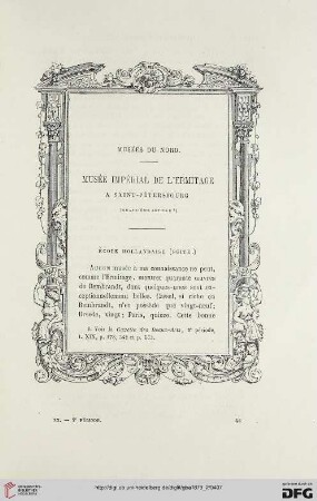 2. Pér. 20.1879: Musée impérial de l'Ermitage à Saint-Pétersbourg, 4 : musées du Nord