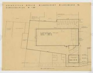 Fabrikhalle Hentschel & Co. Wilhelmsaue 36, Berlin-Wilmersdorf: Lageplan 1:250