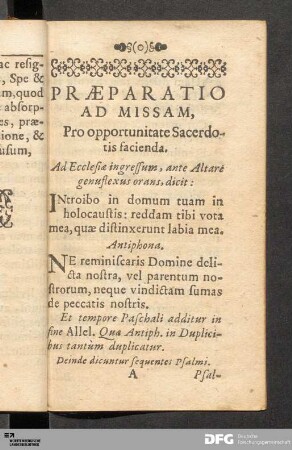 Praeparatio ad Missam.