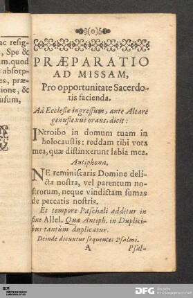 Praeparatio ad Missam.