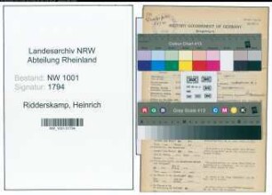 Entnazifizierung Heinrich Ridderskamp, geb. 08.03.1893 (Arbeiter)