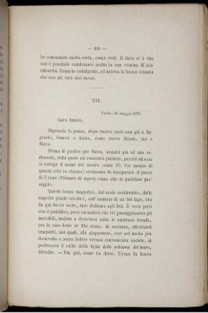 XVI. Yeddo, 24 maggio 1876.