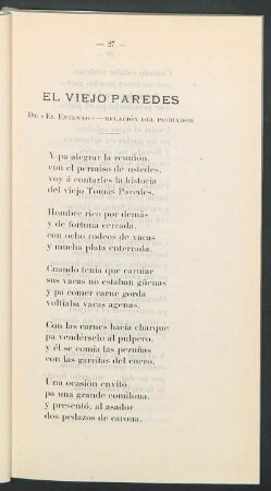 El viejo paredes : De "El entenao" - relación del pechador