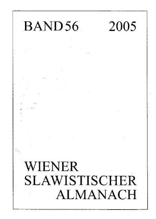Wiener slawistischer Almanach, 56. 2005