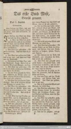 Das erste Buch Mose, Genesis genannt