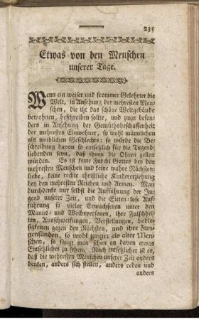 Etwas von den Menschen unserer Tage.