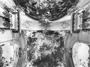 Rott am Inn, Pfarrkirche, Decke im Chor: Himmelfahrt des hl. Benedikt, Matth. Günther
