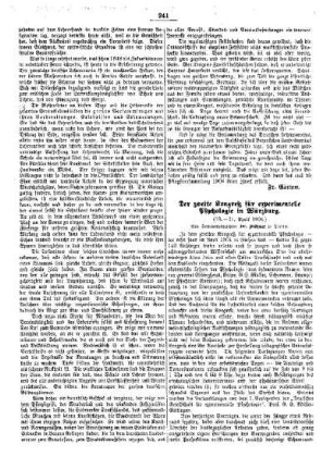 Der zweite Kongreß für experimentelle Psychologie in Würzburg (18. - 21. April 1906)