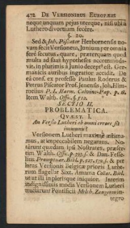 Sectio II. Problematica