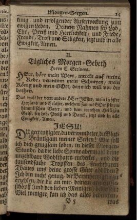 II: Tägliches Morgen-Gebeth.