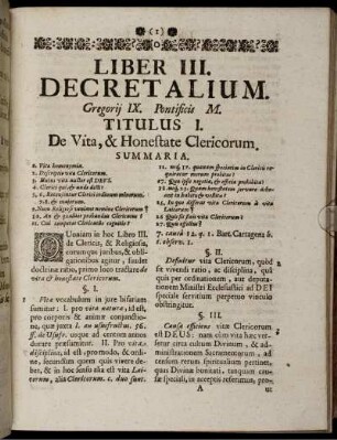 Titulus I. De Vita, & Honestate Clericorum