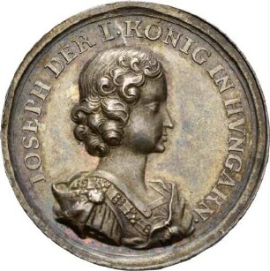 Medaille von Georg Hautsch auf die Krönung Joseph I. zum König von Ungarn, 1687