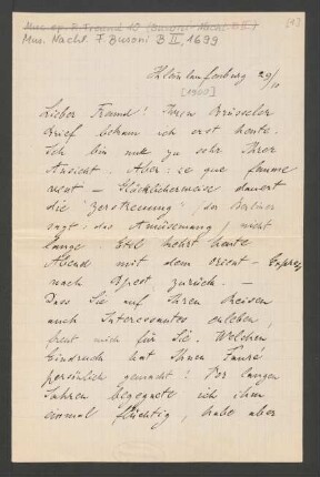 Brief an Ferruccio Busoni : 29.10.1900