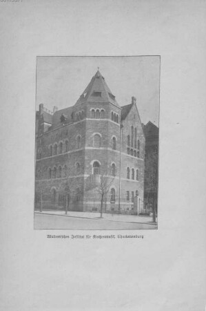 Festschrift zur Feier des hundertjährigen Bestehens des staatlichen Akademischen Instituts für Kirchenmusik in Berlin : 1822 - 1922