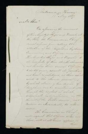 Allgemeines Memo/Order u.a. zur Wache an Bord, Kleiderordnung, Einträge ins Log Buch […] für u.a. die Schiffe "Brittania", "Windsor Castle", jeweils vom zuständigen Offizier des Schiffes gegengezeichnet