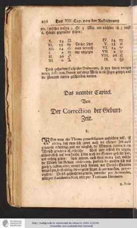 Von der Correction der Geburt-Zeit
