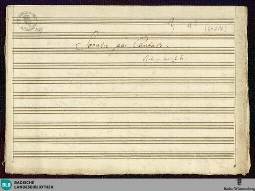 Sonatas - Mus. Hs. 1127 : vl, cemb; B|b