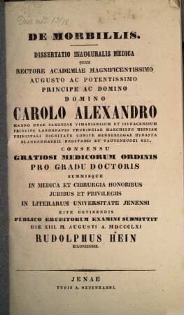 De morbillis : Diss. inaug. med.
