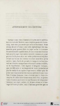 Avertissement des éditeurs