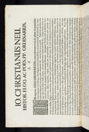 Io. Christianus Neu, Histor. Eloq. Ac Poes. PP. Ordinarius L. S.
