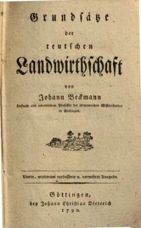 Grundsätze der teutschen Landwirthschaft