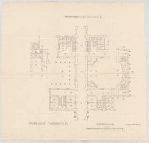Thiersch, Friedrich von; Wiesbaden; Kurhaus - Grundriss Zwischengeschoss