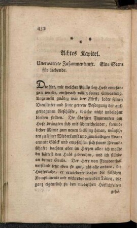 Achtes Kapitel. Unerwartete Zusammenkunft. Eine Scene für Liebende.