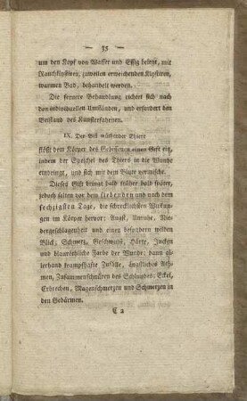 IX. Der Biß wüthender Thiere...
