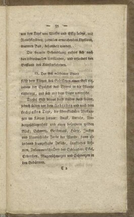 IX. Der Biß wüthender Thiere...