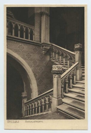 Rathaus, Breslau: Innenansicht, Treppe