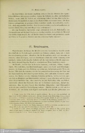 IV. Metallwaaren
