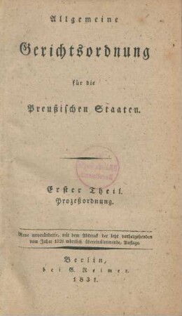 Theil 1: Prozeßordnung