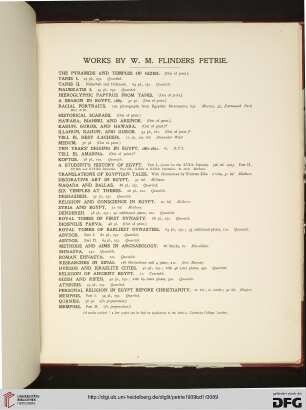 Works by W.M. Flinders Petrie