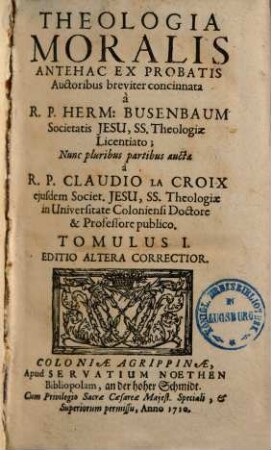 Theologia Moralis, 1.